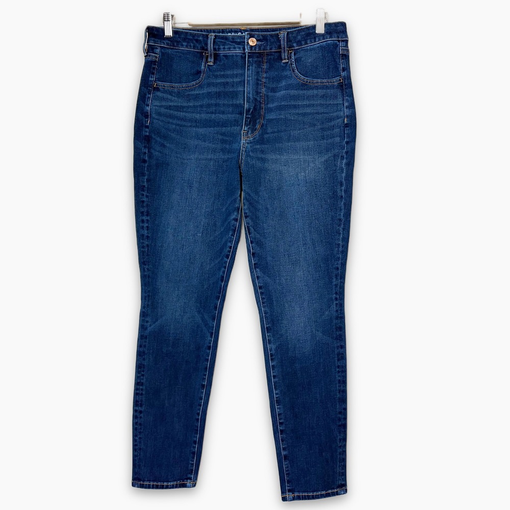 American Eagle Super High-Rise Jegging Dream Stretch Dark Wash Jeans 12 SHORT